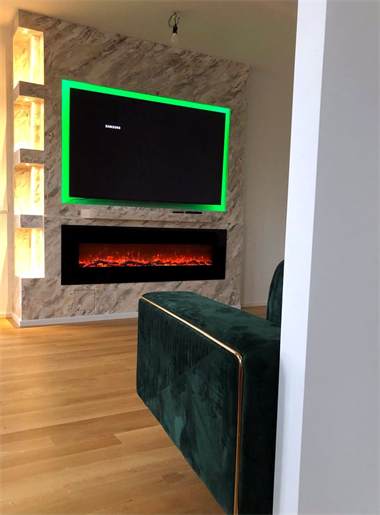 TV-Wand aus Marmor-Optik